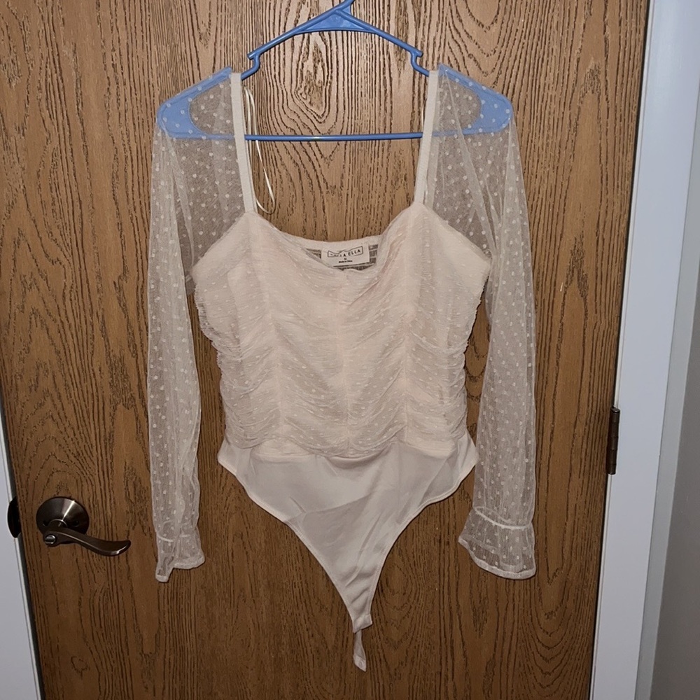 Bella Ella Boutique cream color lace body suit, XL worn once